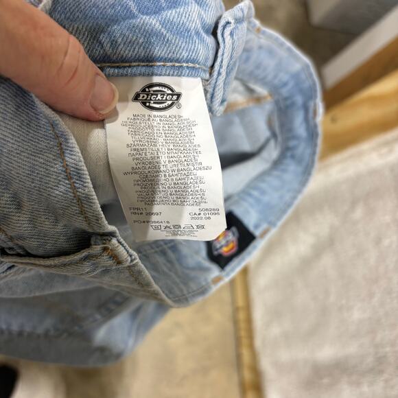 Dickies Women’s Light Wash Denim Jeans Relaxed Button Fly Vtg Style Workwear - Picture 7 of 9